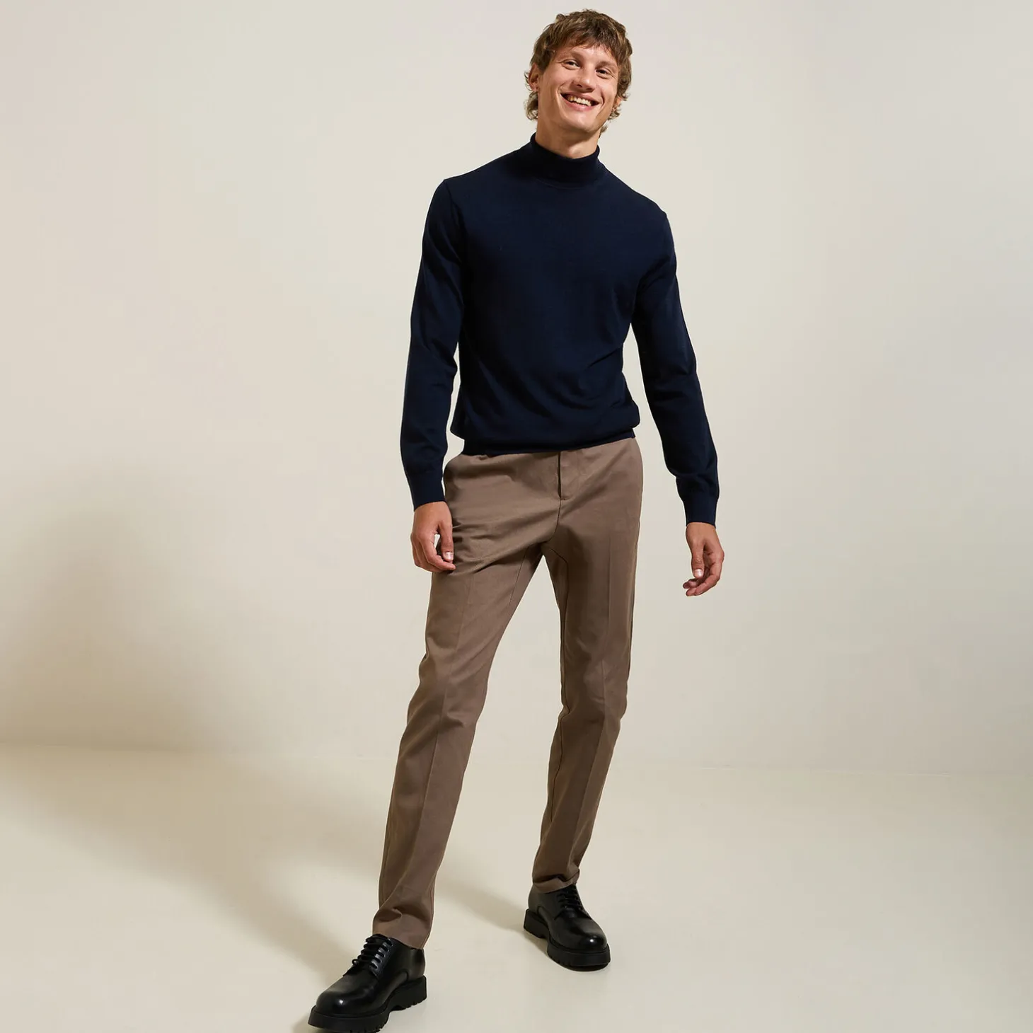 Pull-Jules Pull col roulé mérinos Bleumoyen
