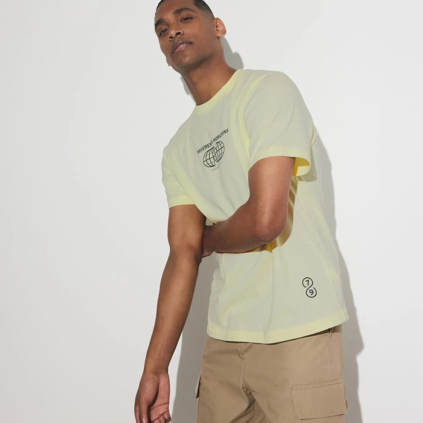 T-shirt-Jules Tee shirt imprimé col rond Jaune